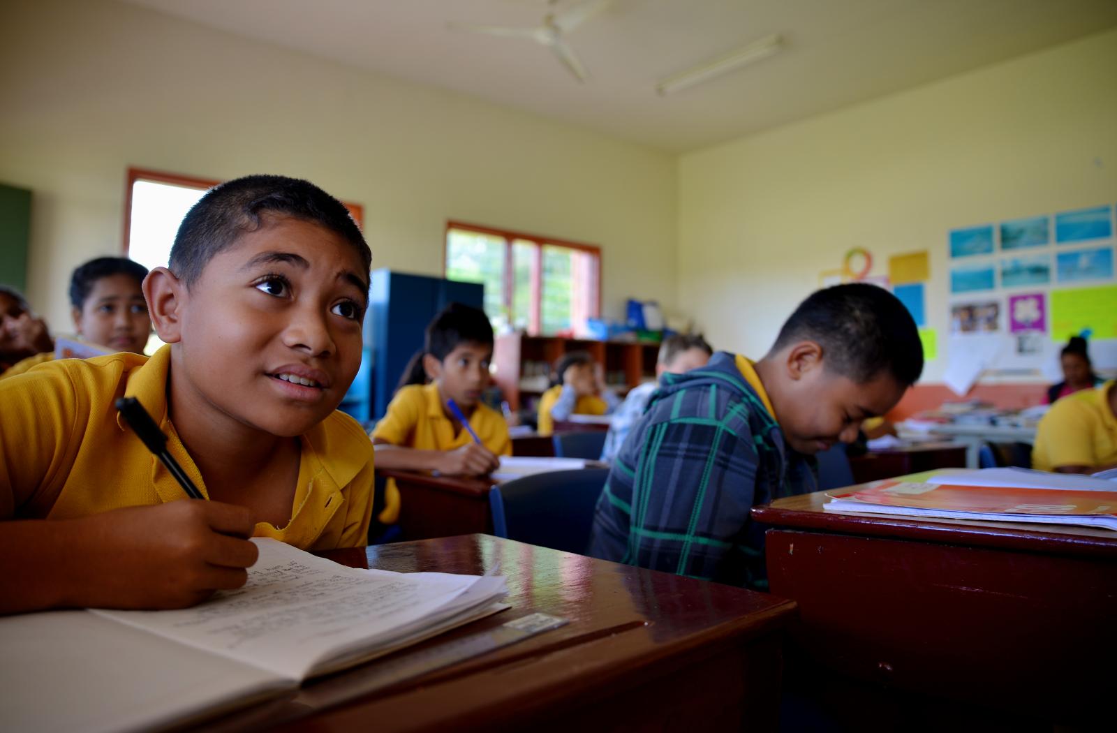 Two male students at a school in Tonga