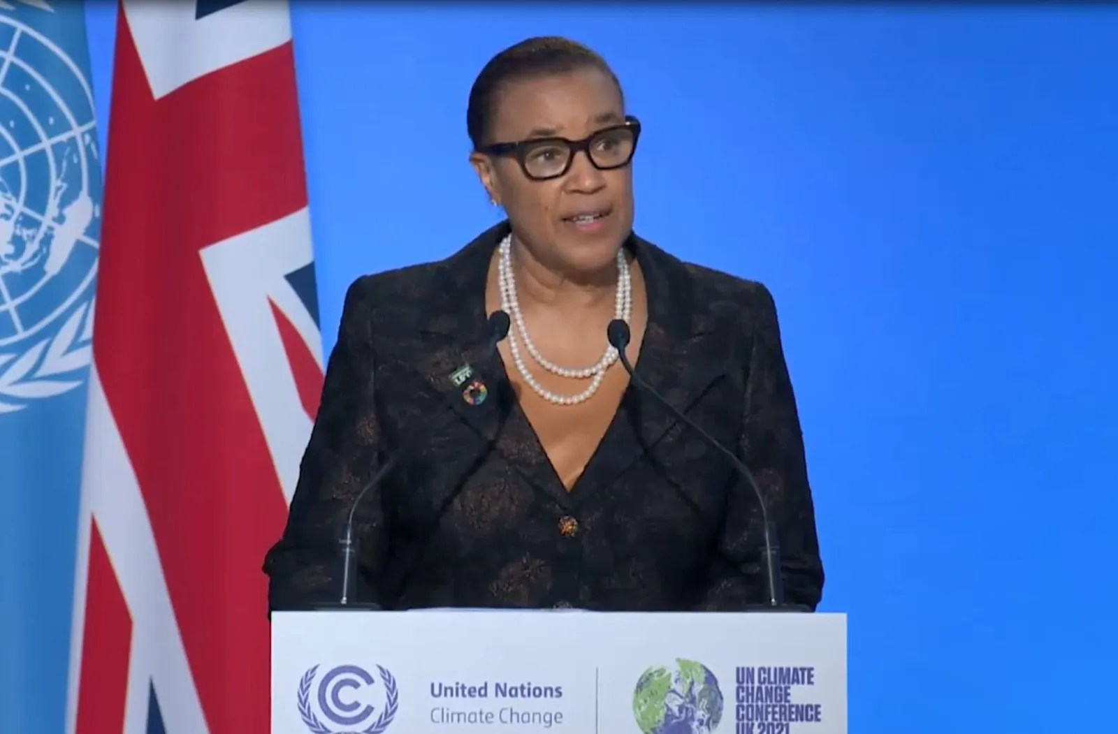 Commonwealth Secretary-General Patricia Scotland speaking at COP26