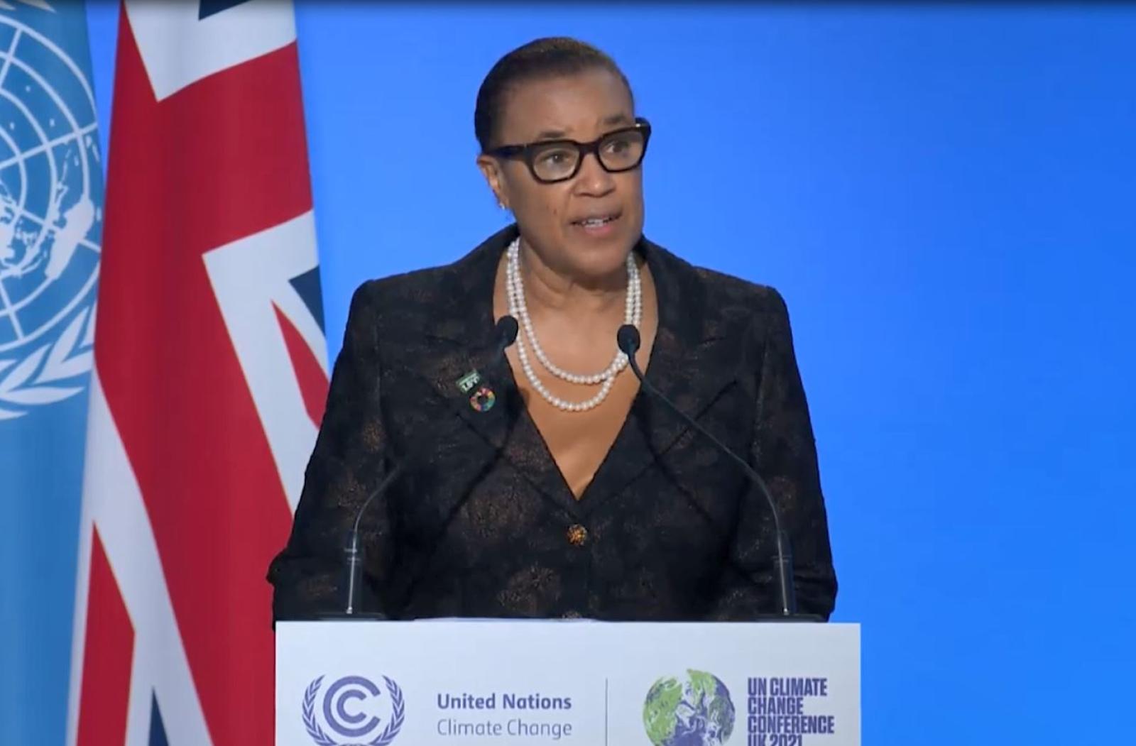 Commonwealth Secretary-General Patricia Scotland speaking at COP26