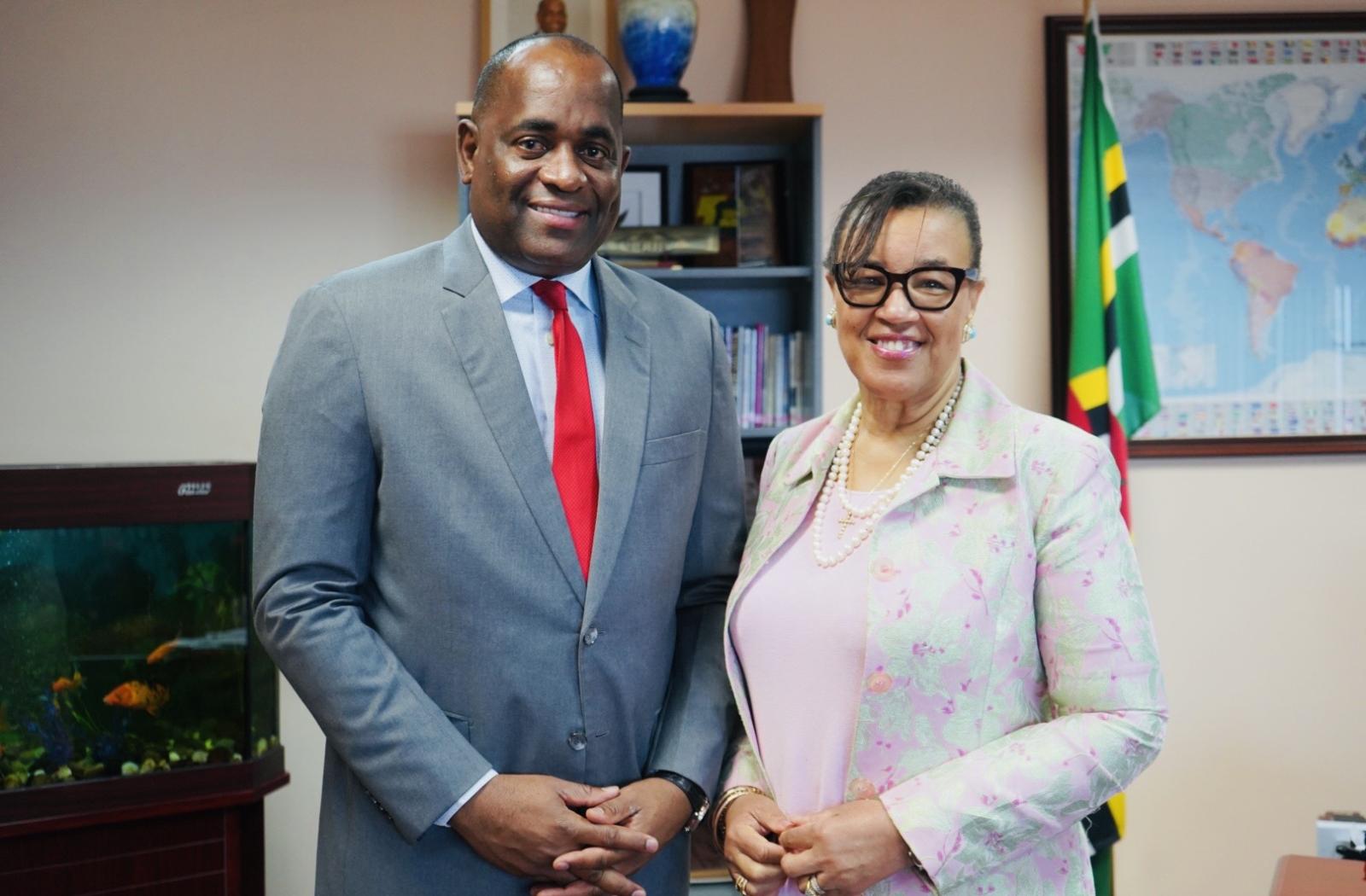 Secretary-General with the Prime Minister of Dominica