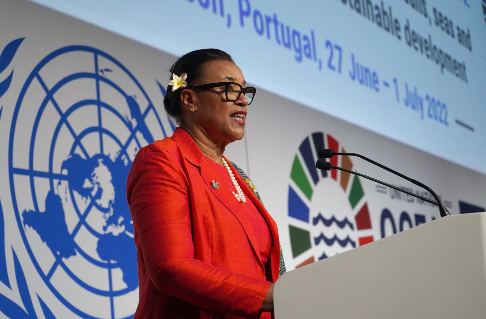 Secretary-General speaking at the oceans conference