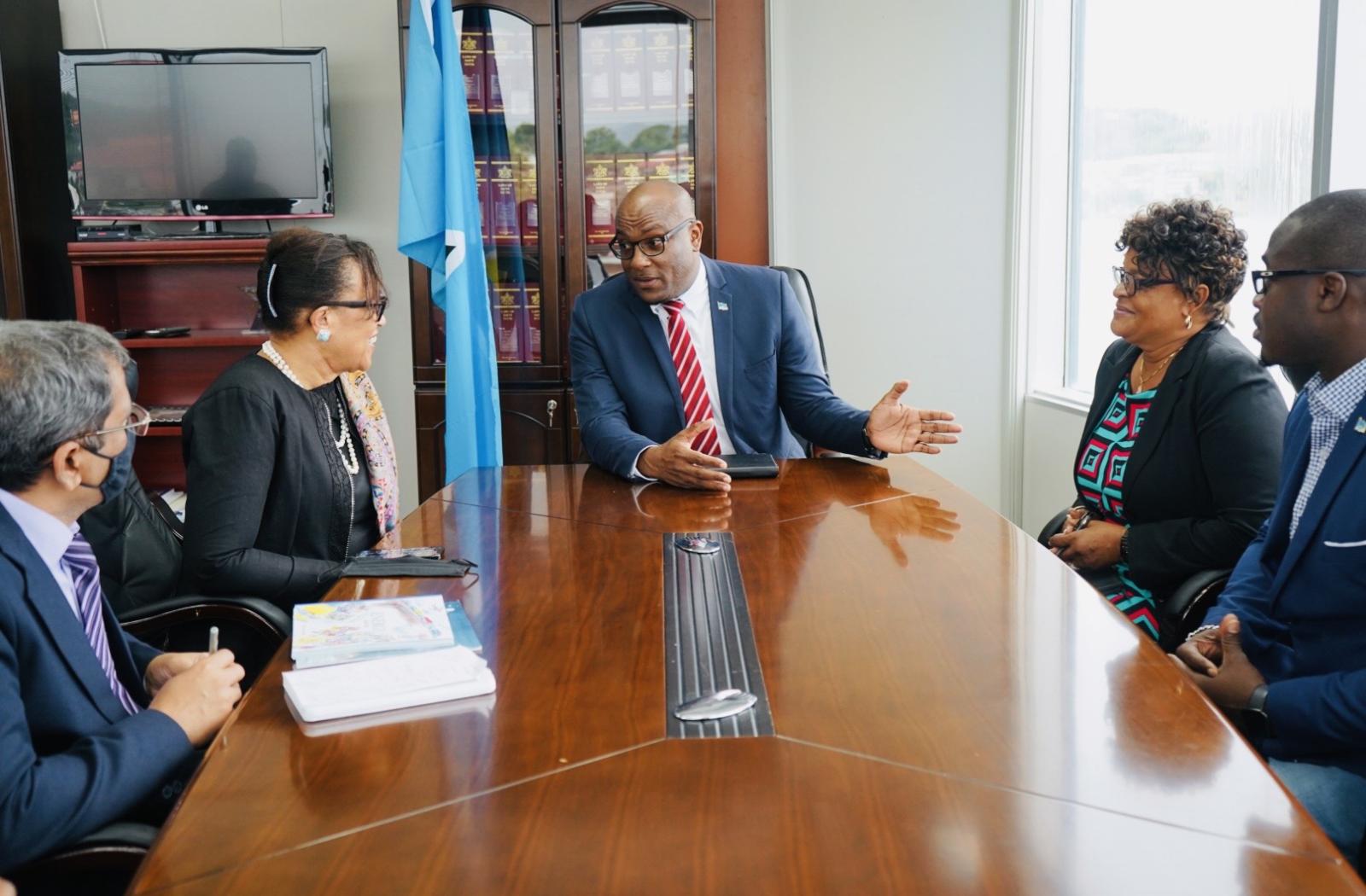 Commonwealth Secretary-General, the Rt Hon Patricia Scotland held a joint meeting with the Minister for Education, Sustainable Development, Innovation, Science, Technology and Vocational Training, Hon Shawn Edward