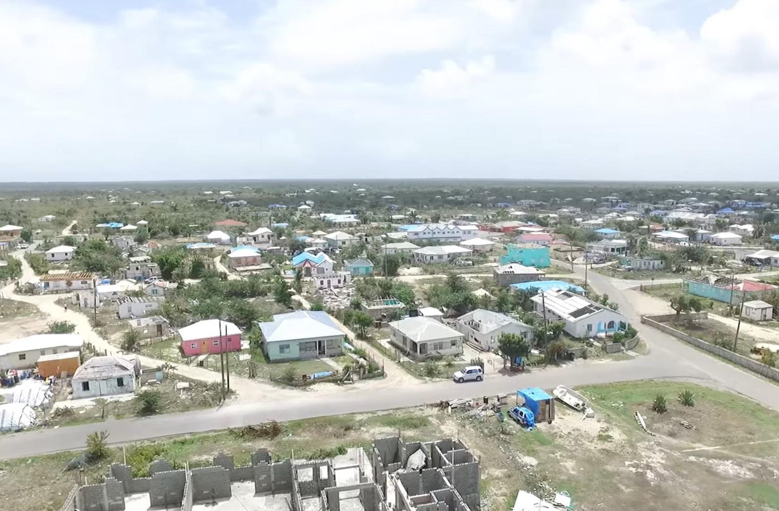 Aerial view of Antigua and Barbuda after Hurricane Irma