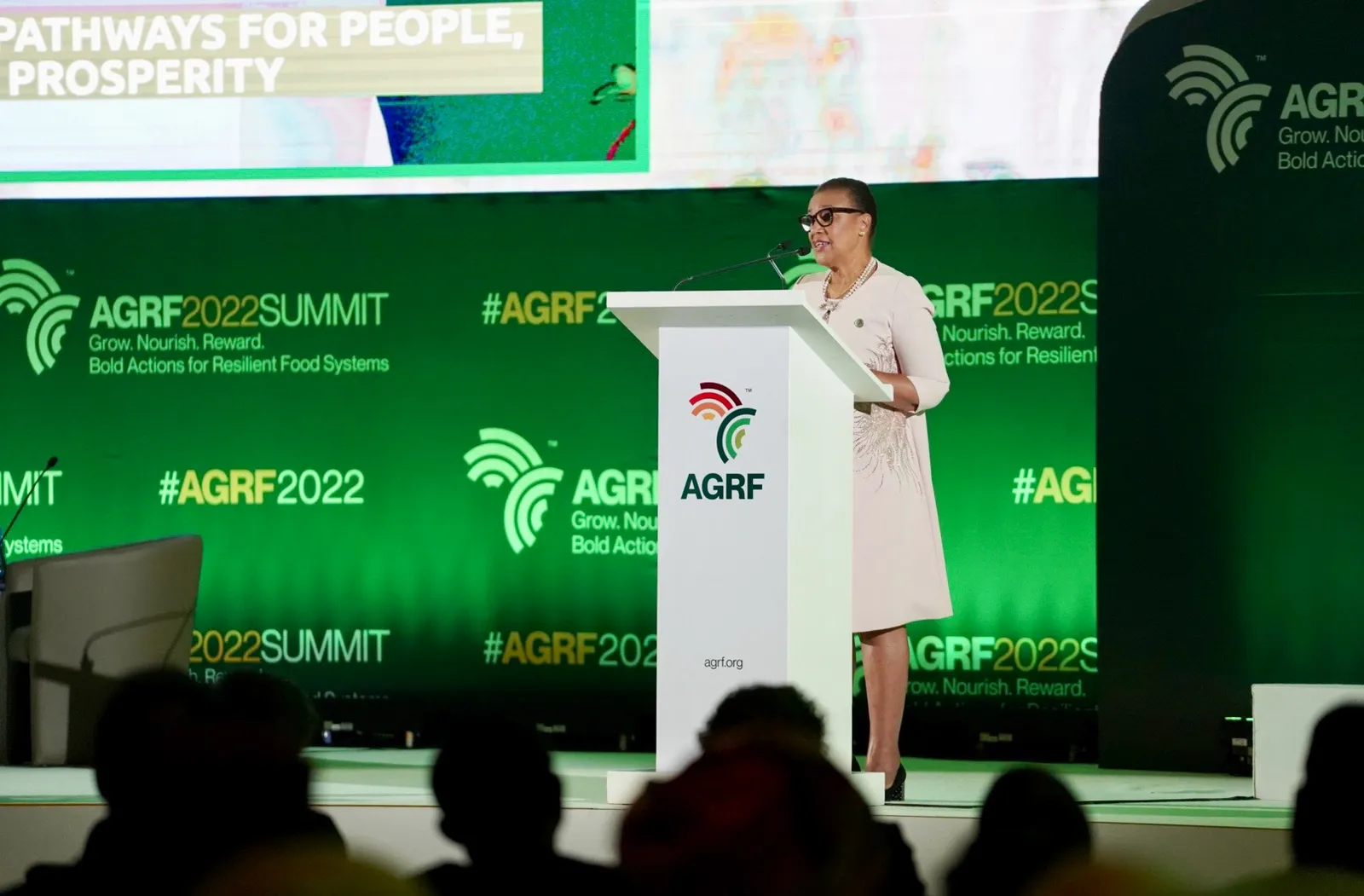 Commonwealth Secretary-General, the Rt Hon Patricia Scotland KC, speaking at the Africa Green Revolution Forum (AGRF)