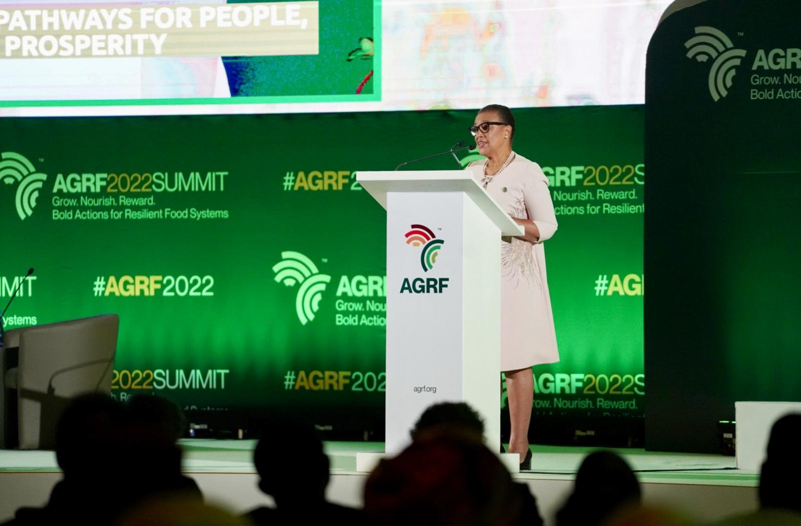 Commonwealth Secretary-General, the Rt Hon Patricia Scotland KC, speaking at the Africa Green Revolution Forum (AGRF)