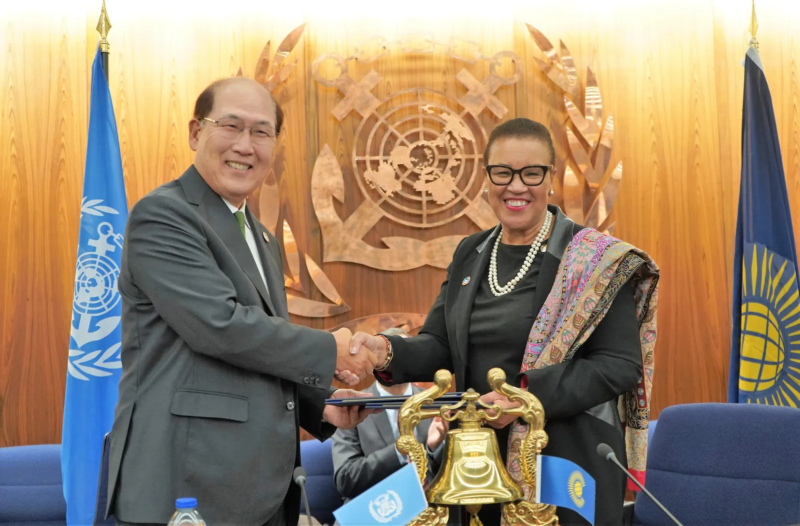 IMO Secretary-General, Kitack Lim, and Commonwealth Secretary-General, the Rt Hon Patricia Scotland KC
