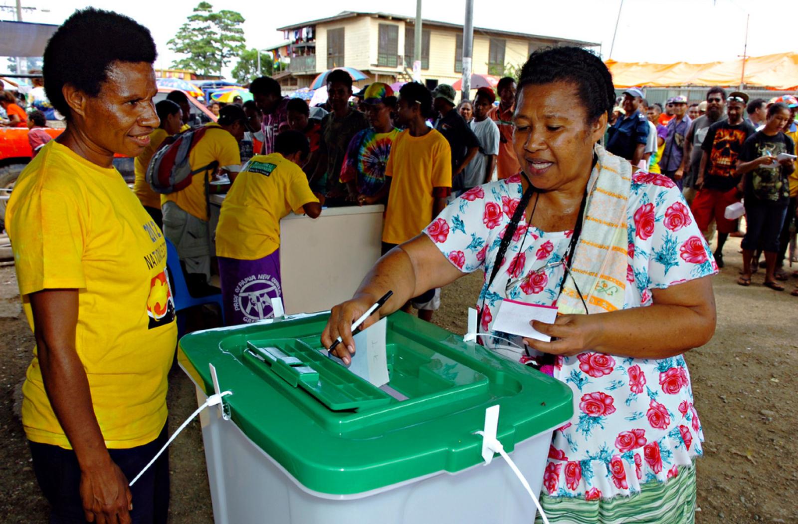 Woman voting