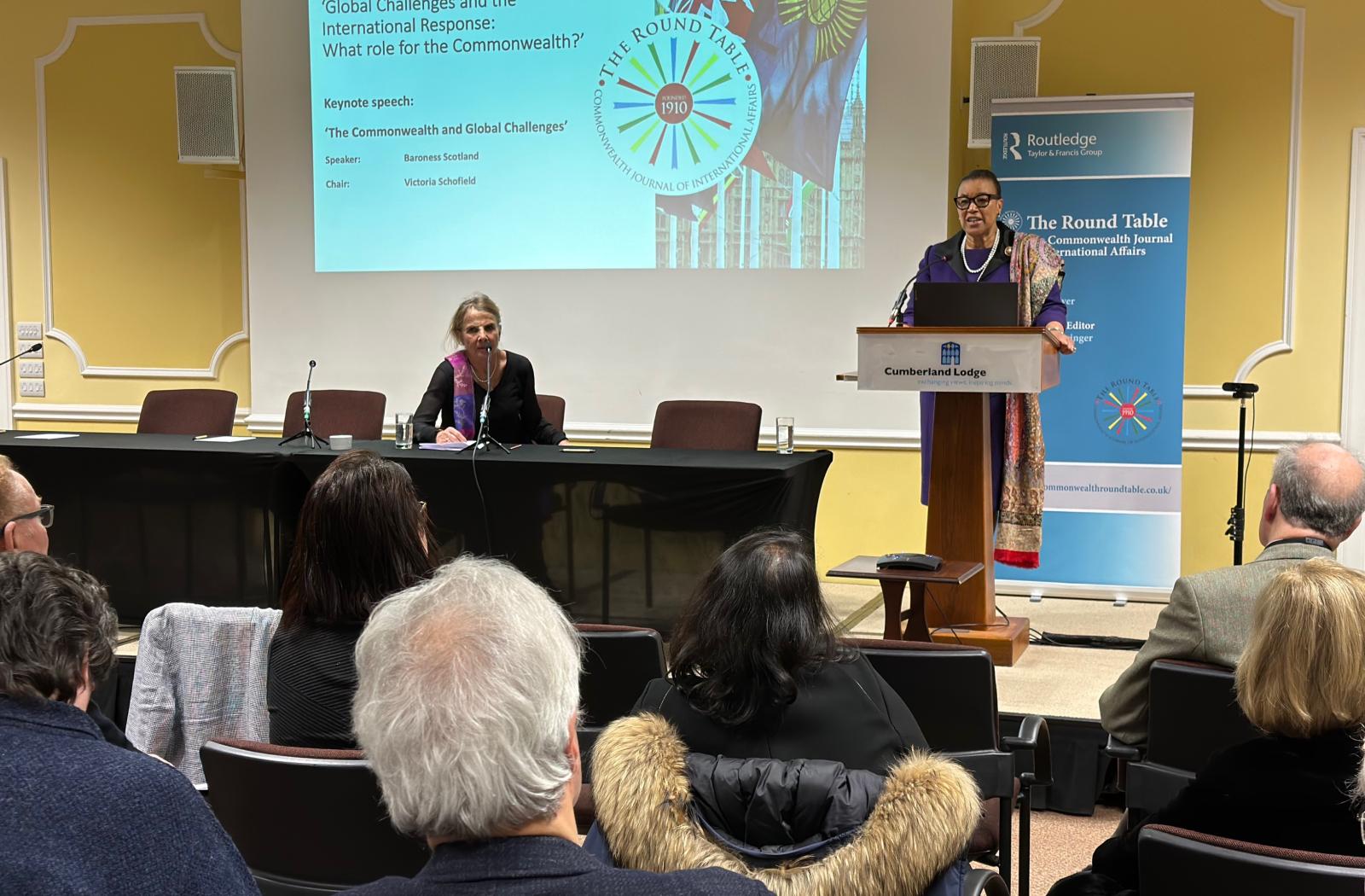Commonwealth Secretary-General, The Rt Hon Patricia Scotland KC, speaking at the Cumberland Lodge Residential Conference in Windsor, UK