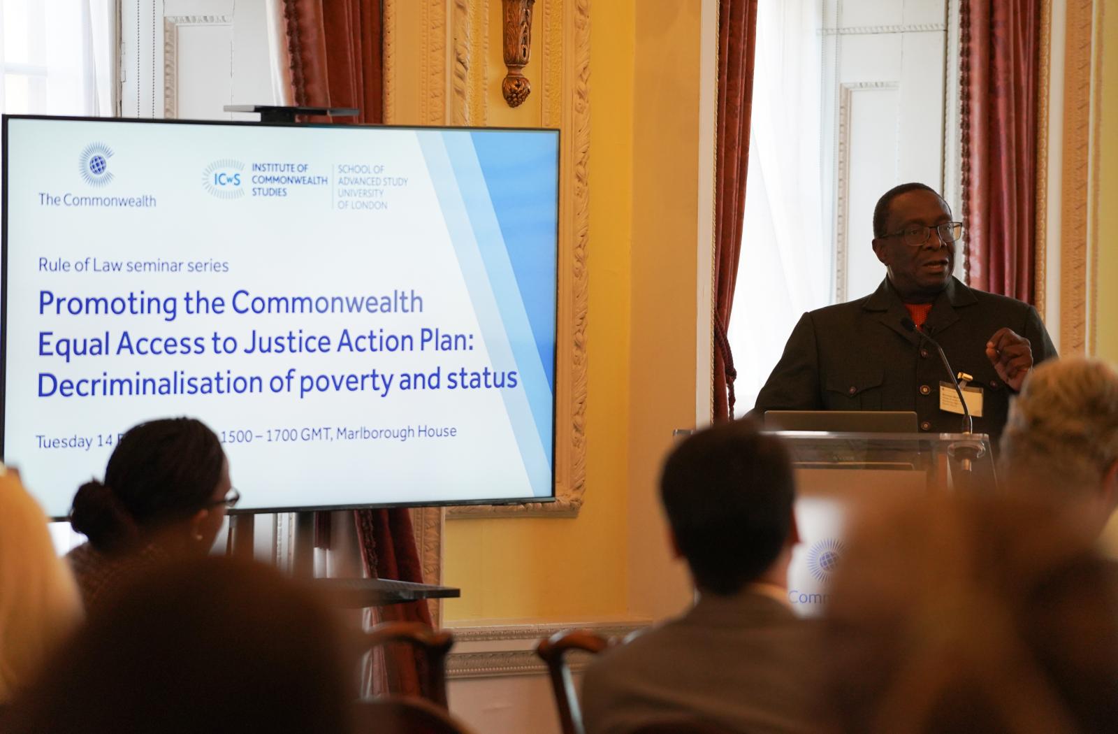 Hon. Dunstan Mlambo, Judge President of the Gauteng High Court, South Africa speaking at the Rule of Law seminar