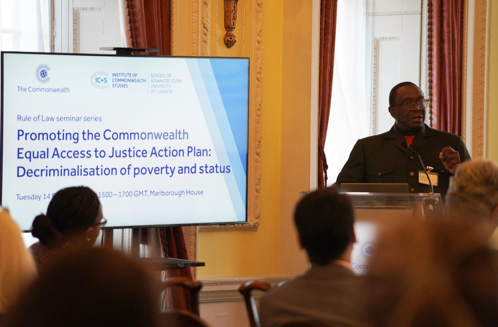 Hon. Dunstan Mlambo, Judge President of the Gauteng High Court, South Africa speaking at the Rule of Law seminar