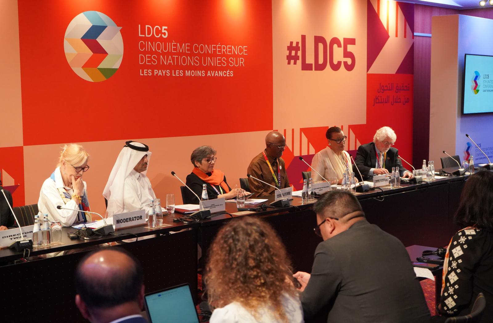 Secretary-General speaking at the LDC5 event