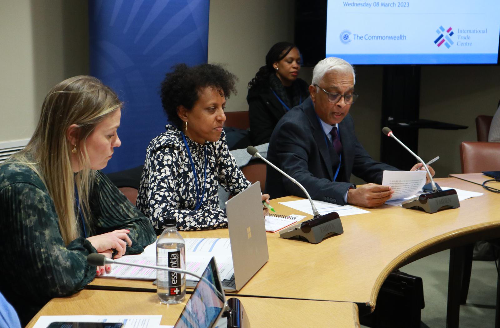 Commonwealth Deputy Secretary-General, Dr. Arjoon Suddhoo, speaking at the Commonwealth Secretariat and the International Trade Centre (ITC) joint event
