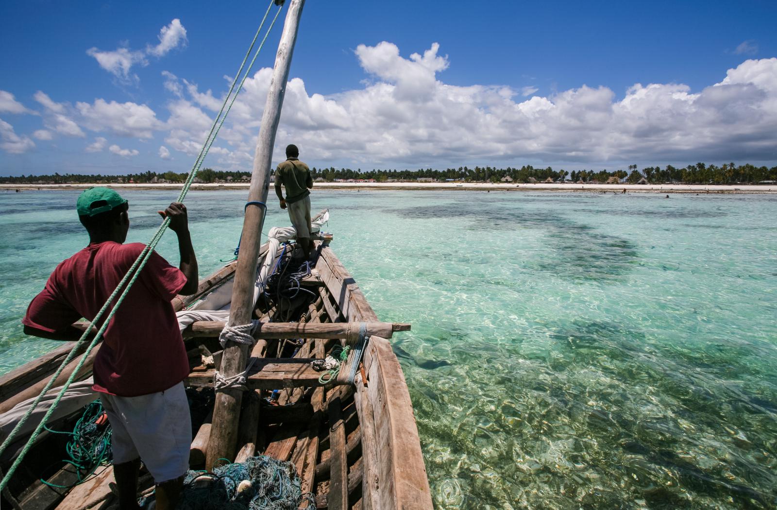 Local fishermen on a boat