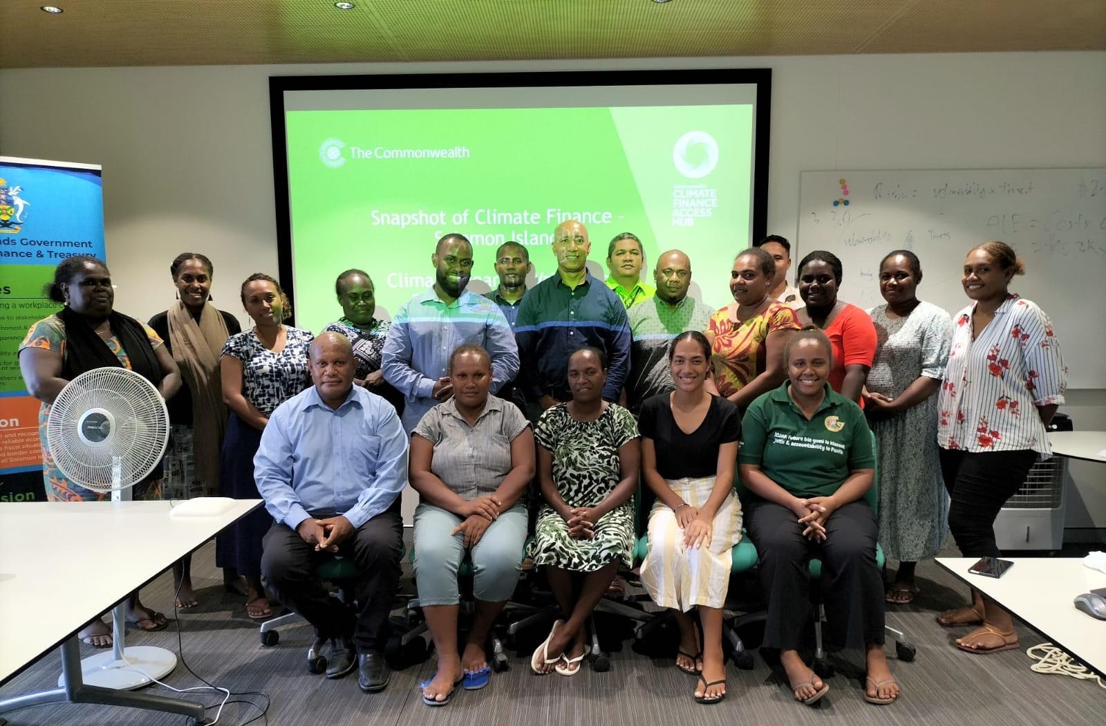 Participants at climate finance writeshop in the Solomon Islands