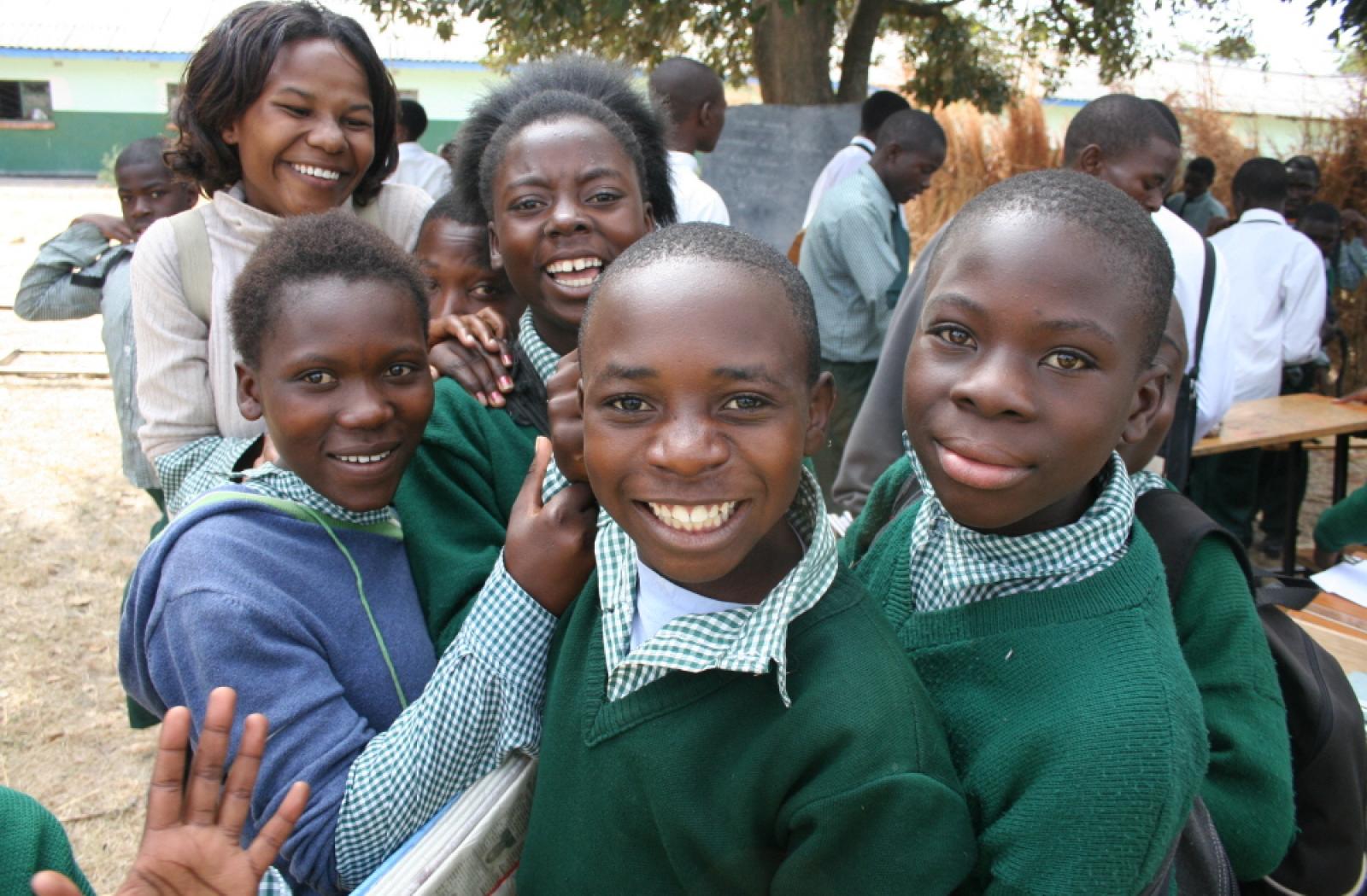 Pupils at a school in Kampiri Mposhi, as mall town in Zambia’s central province.