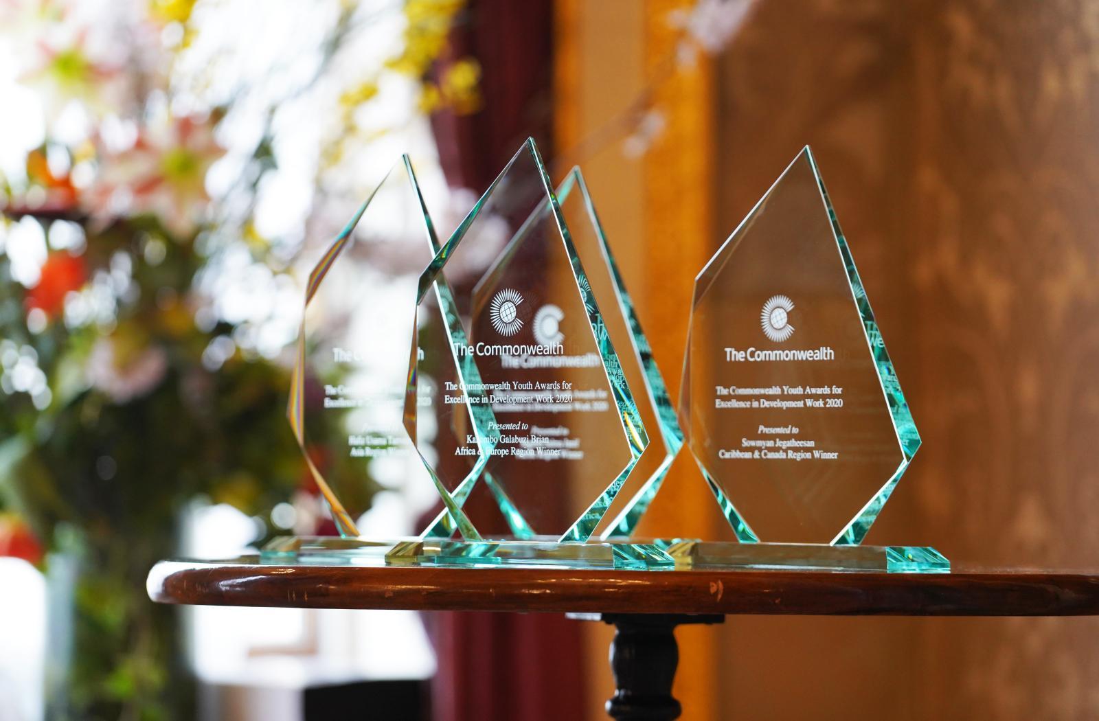 Commonwealth Youth Award trophies