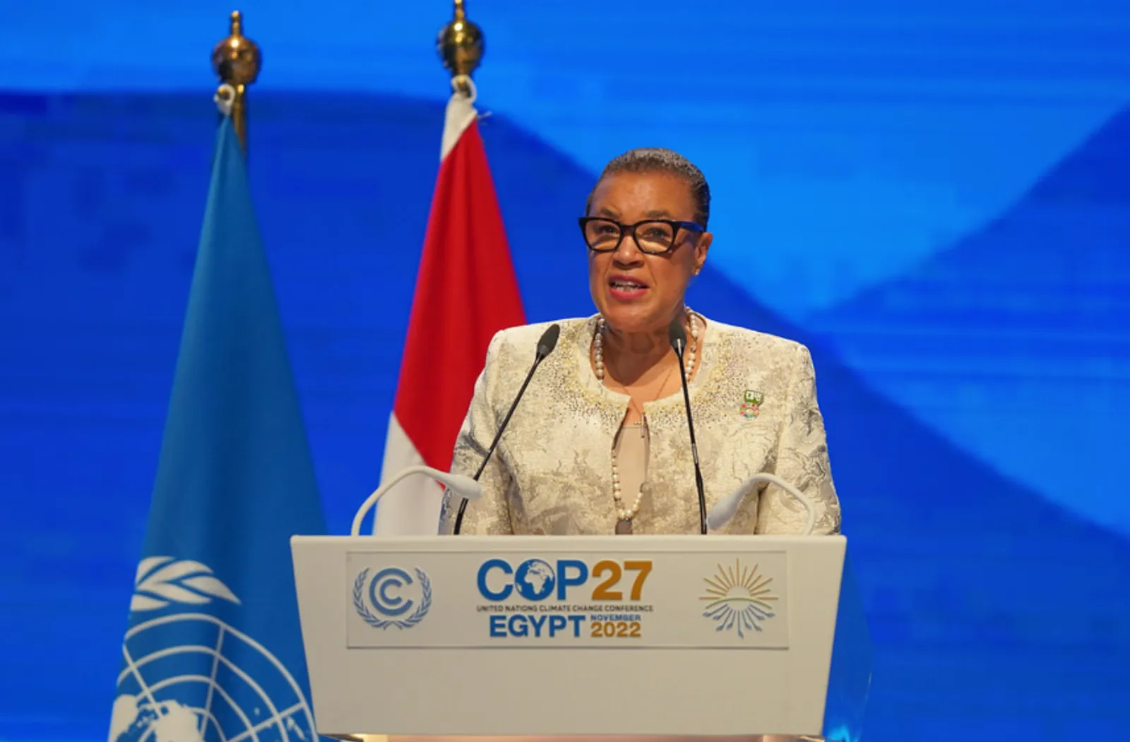 Commonwealth Secretary-General, The Rt Hon Patricia Scotland KC, speaking at the high-level segment at COP27