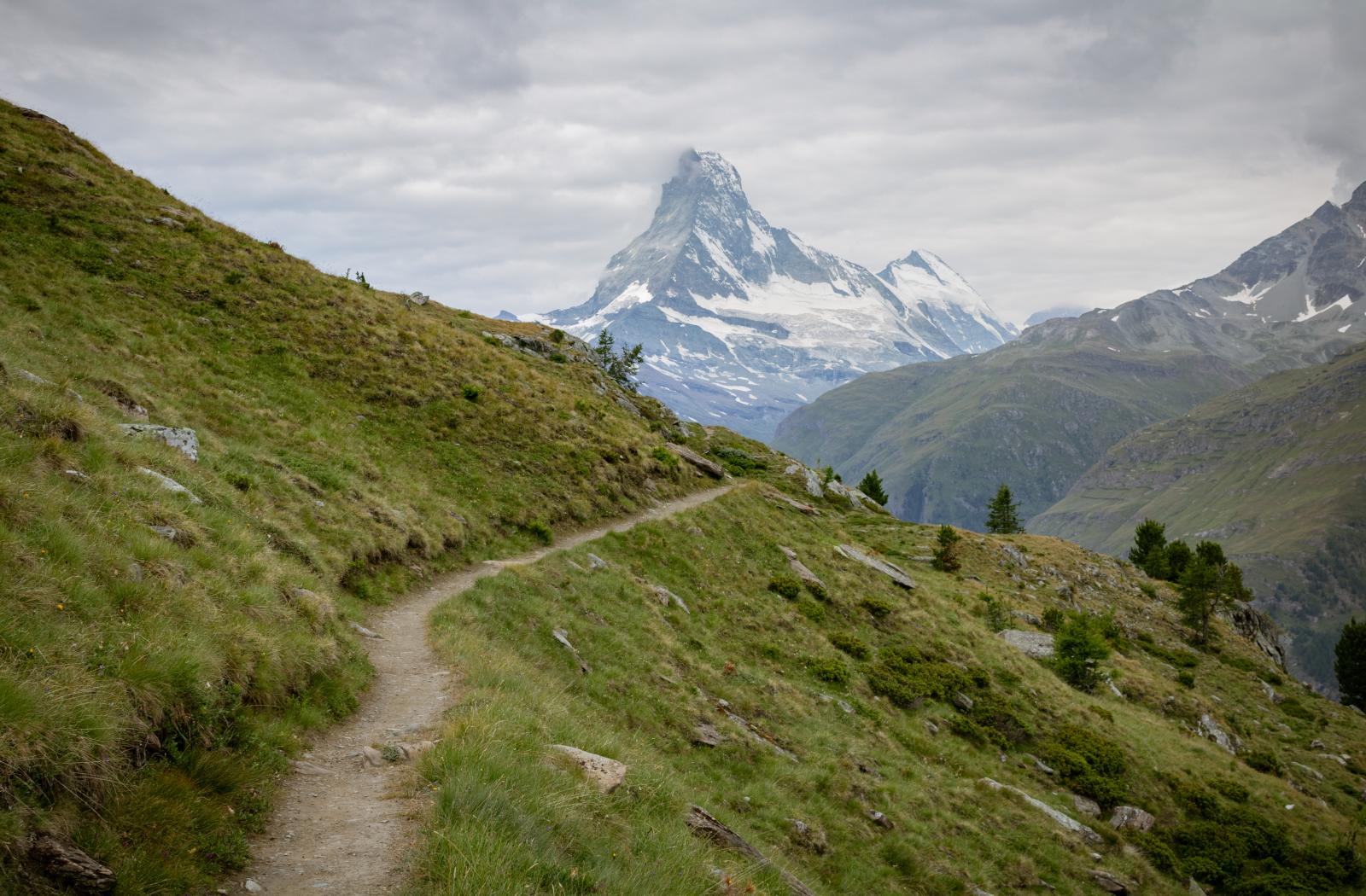 the matterhorn mountain from a distance