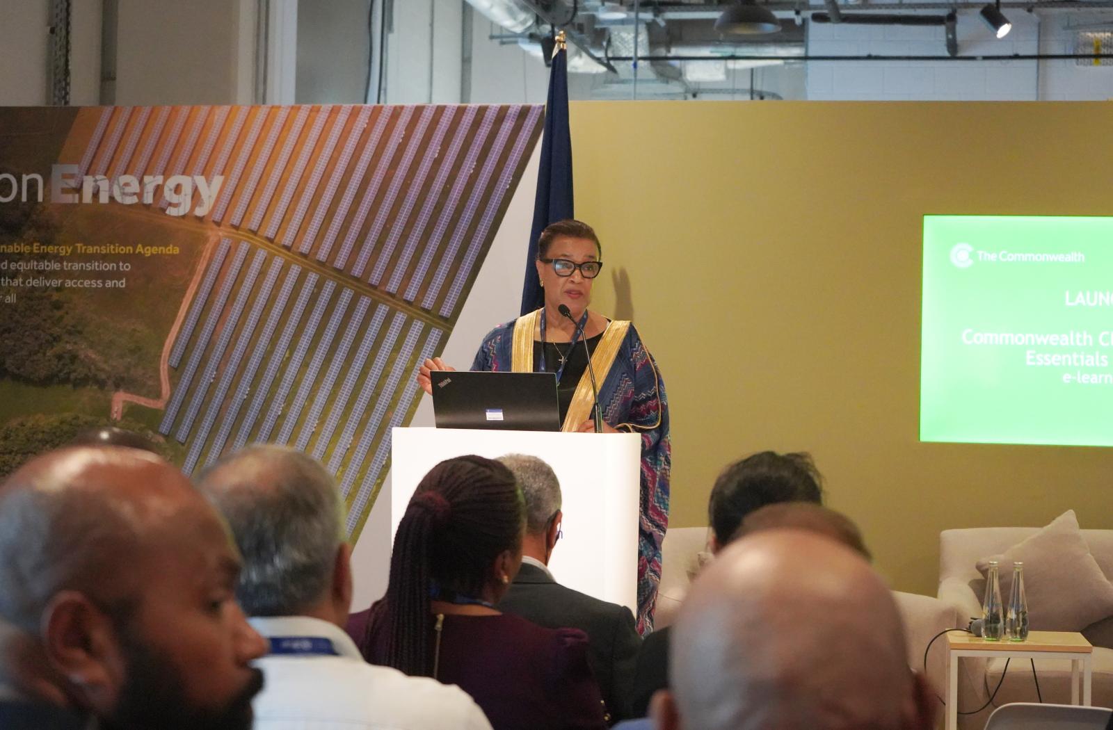 Commonwealth Secretary-General speaking at the event