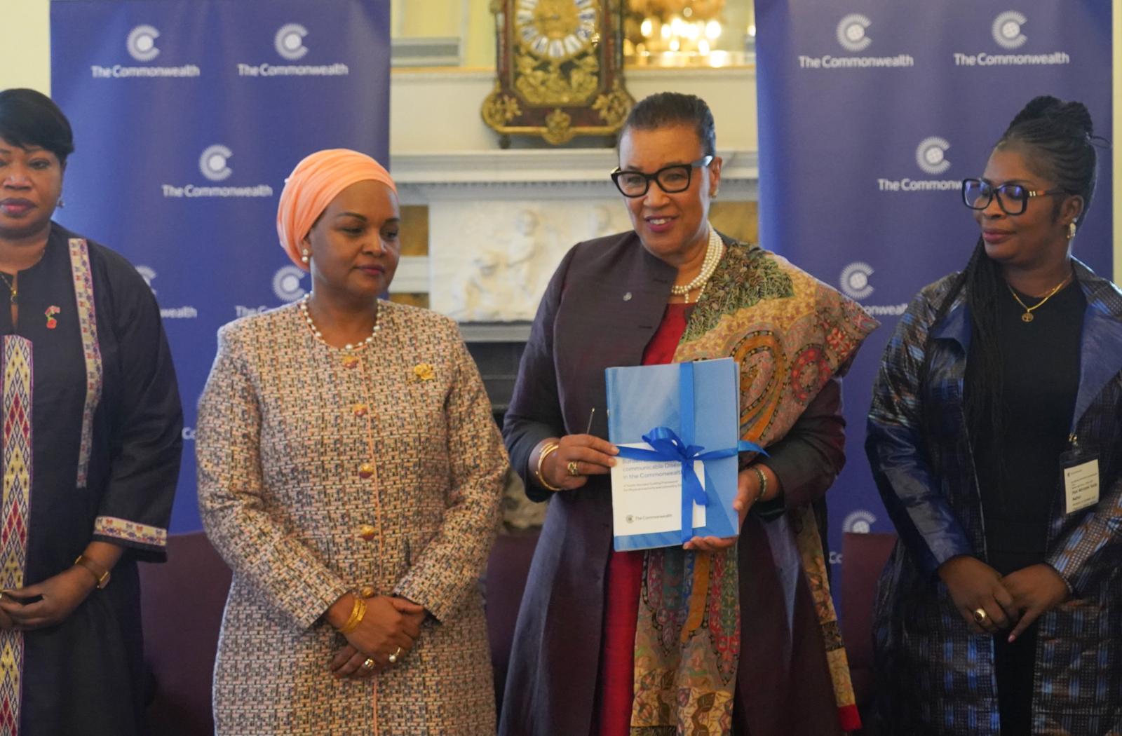 The Commonwealth Secretary-General, the Rt Hon Patricia Scotland KC, and First Ladies at the launch of the Commonwealth Youth-Focused Guiding Framework  