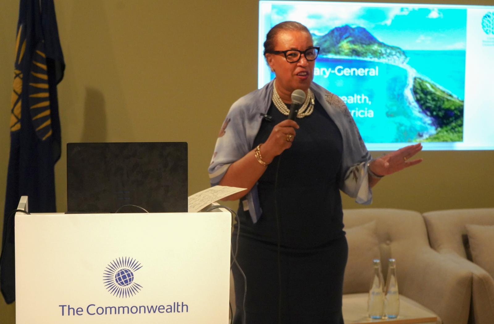 Commonwealth Secretary-General, the Rt Hon Patricia Scotland KC, at the launch of the Coral Reef Consortium Storytelling Hub 