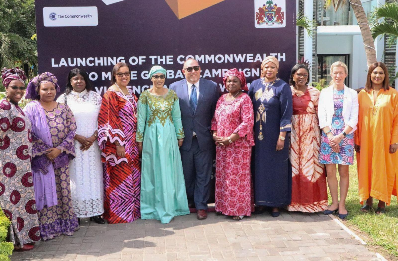 The Commonwealth Secretary-General, the Rt Hon Patricia Scotland KC, and First Lady Fatoumatta Bah-Barrow of The Gambia at the launch of The Gambia Says NO MORE campaign