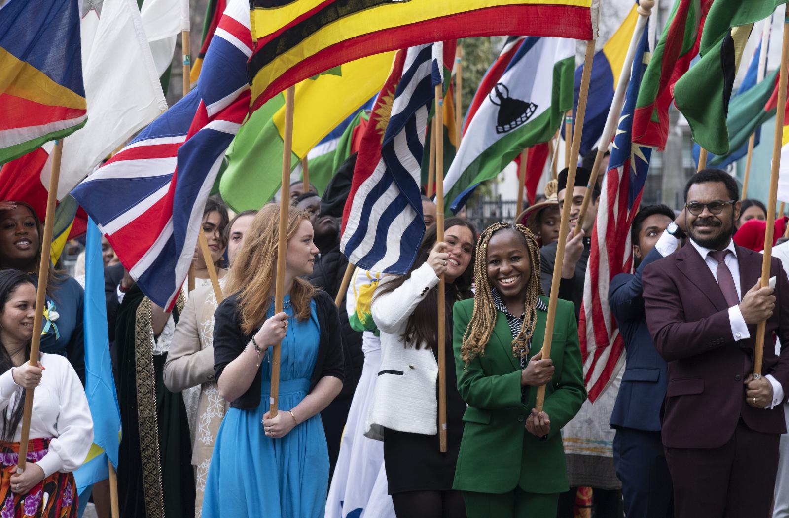 Flag bearers at the 2023 Commonwealth Day service