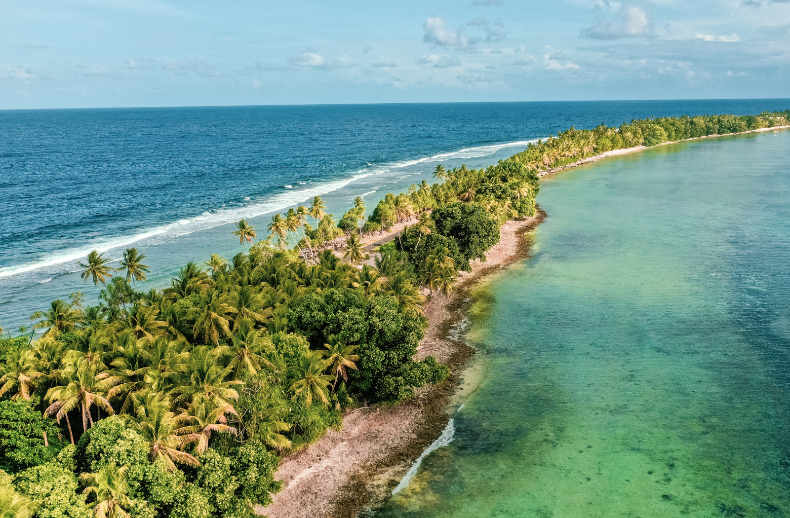 Aerial view of an island