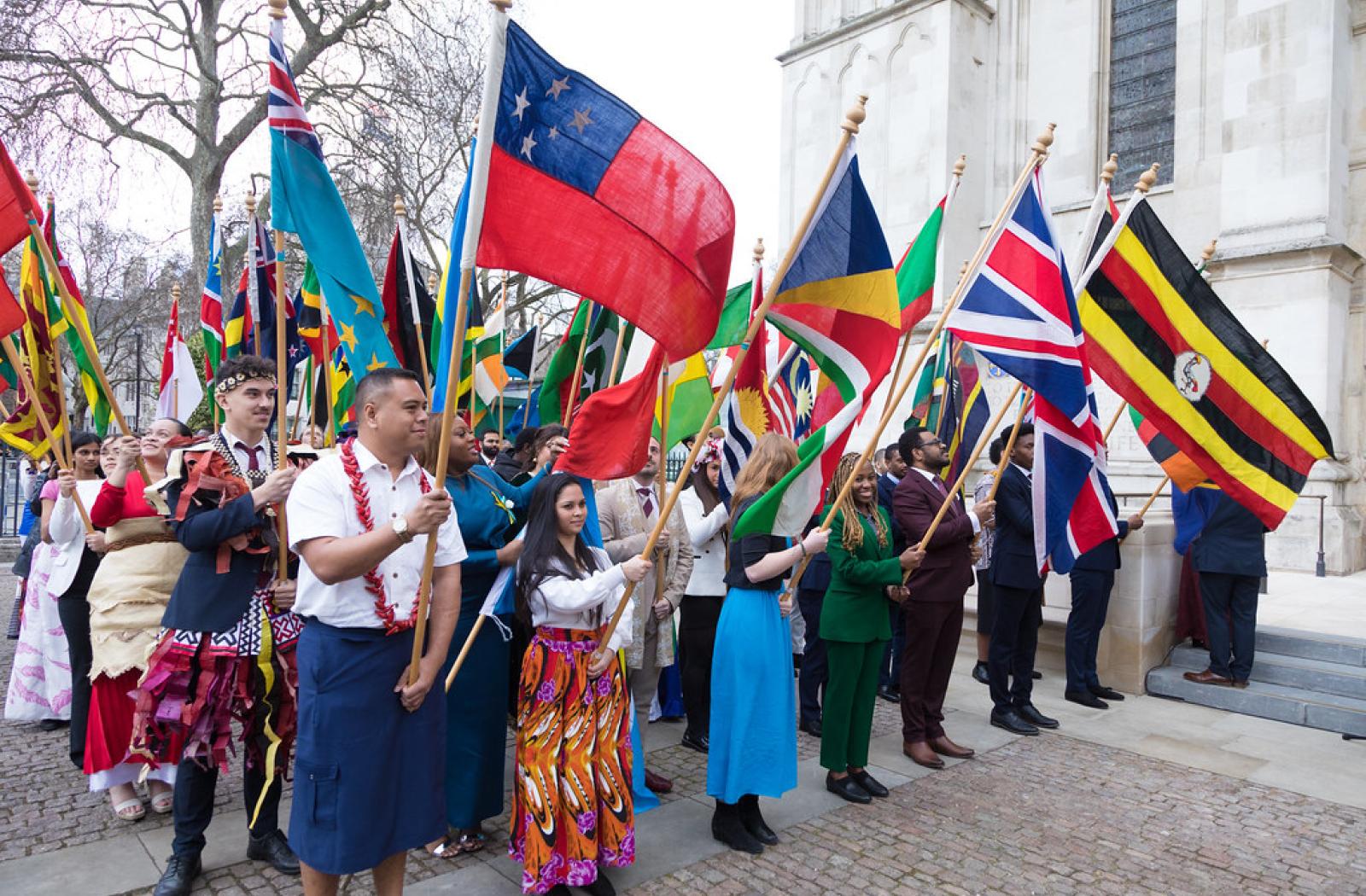 Flagbearers at the Commonwealth Day 2023 service