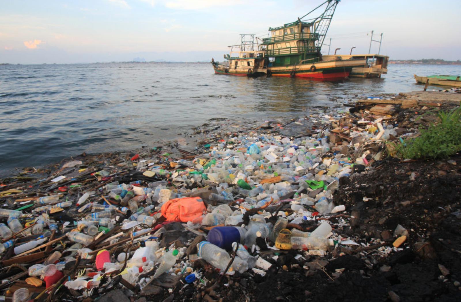 Plastic-clean-up-on-small-island-bay