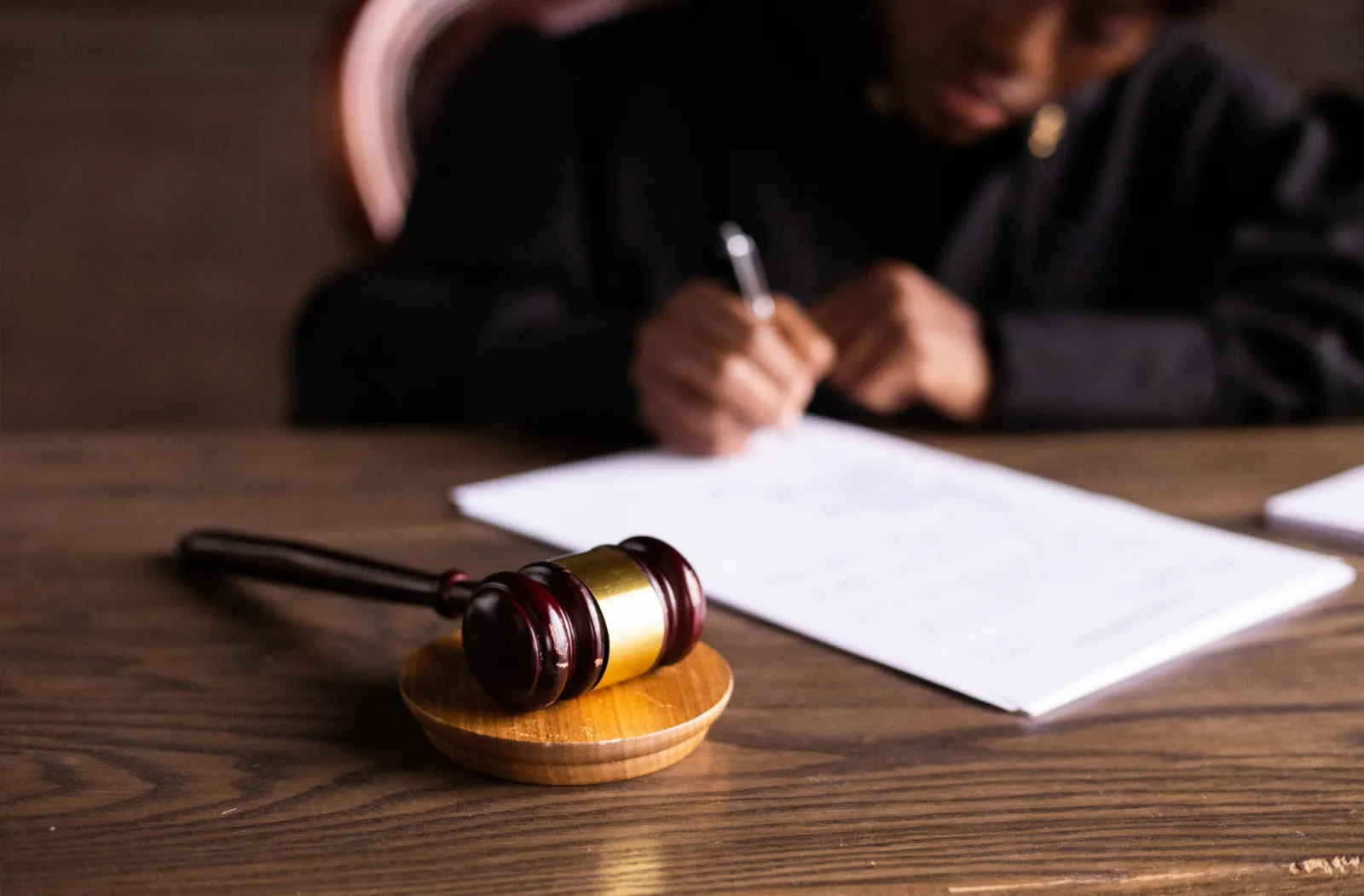 Female judge with gavel