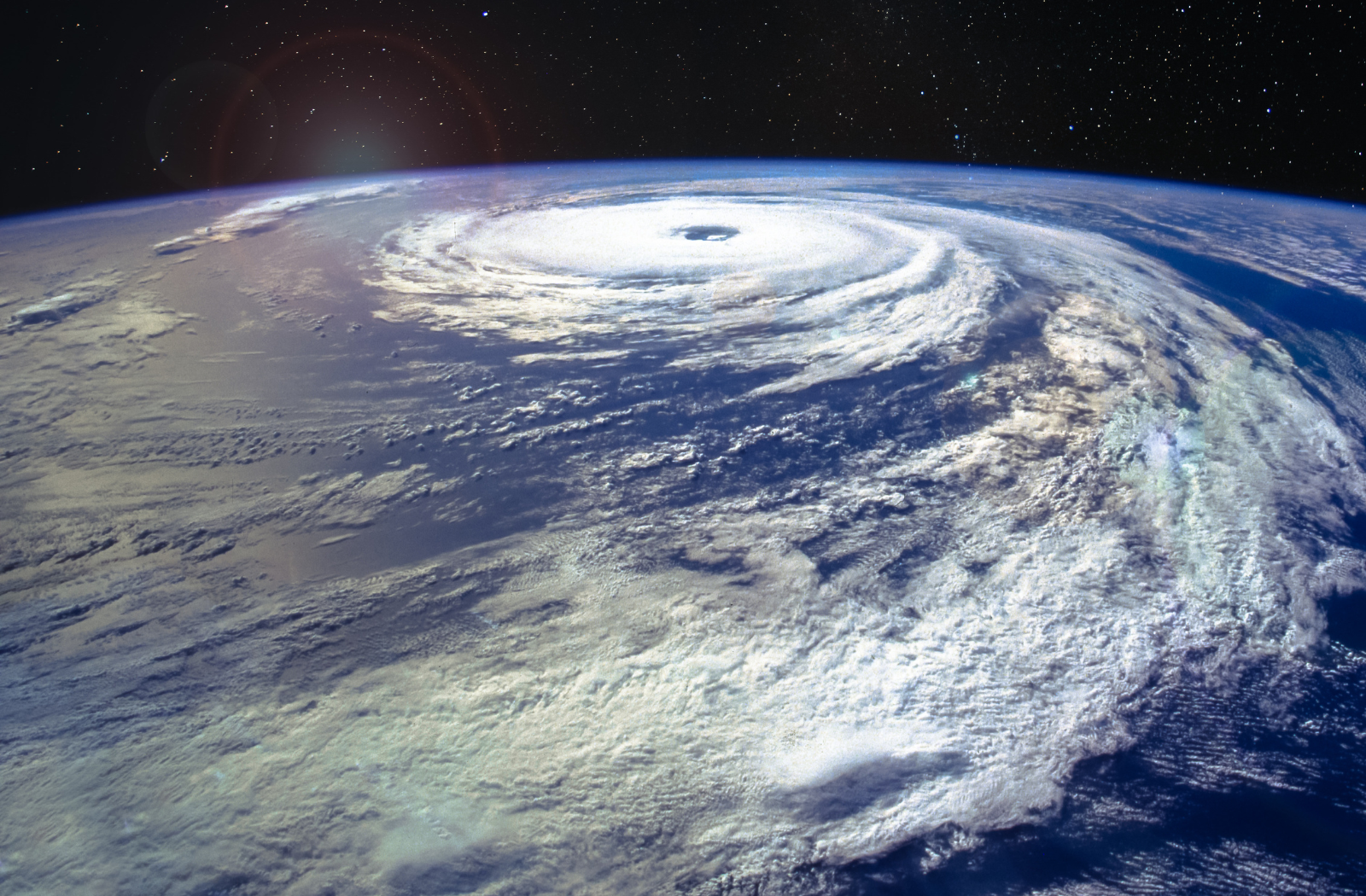 A hurricane over the Atlantic Ocean