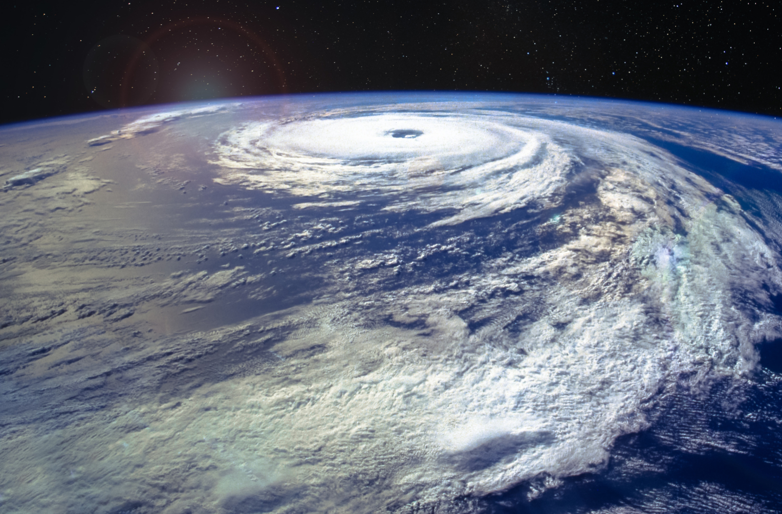A hurricane over the Atlantic Ocean