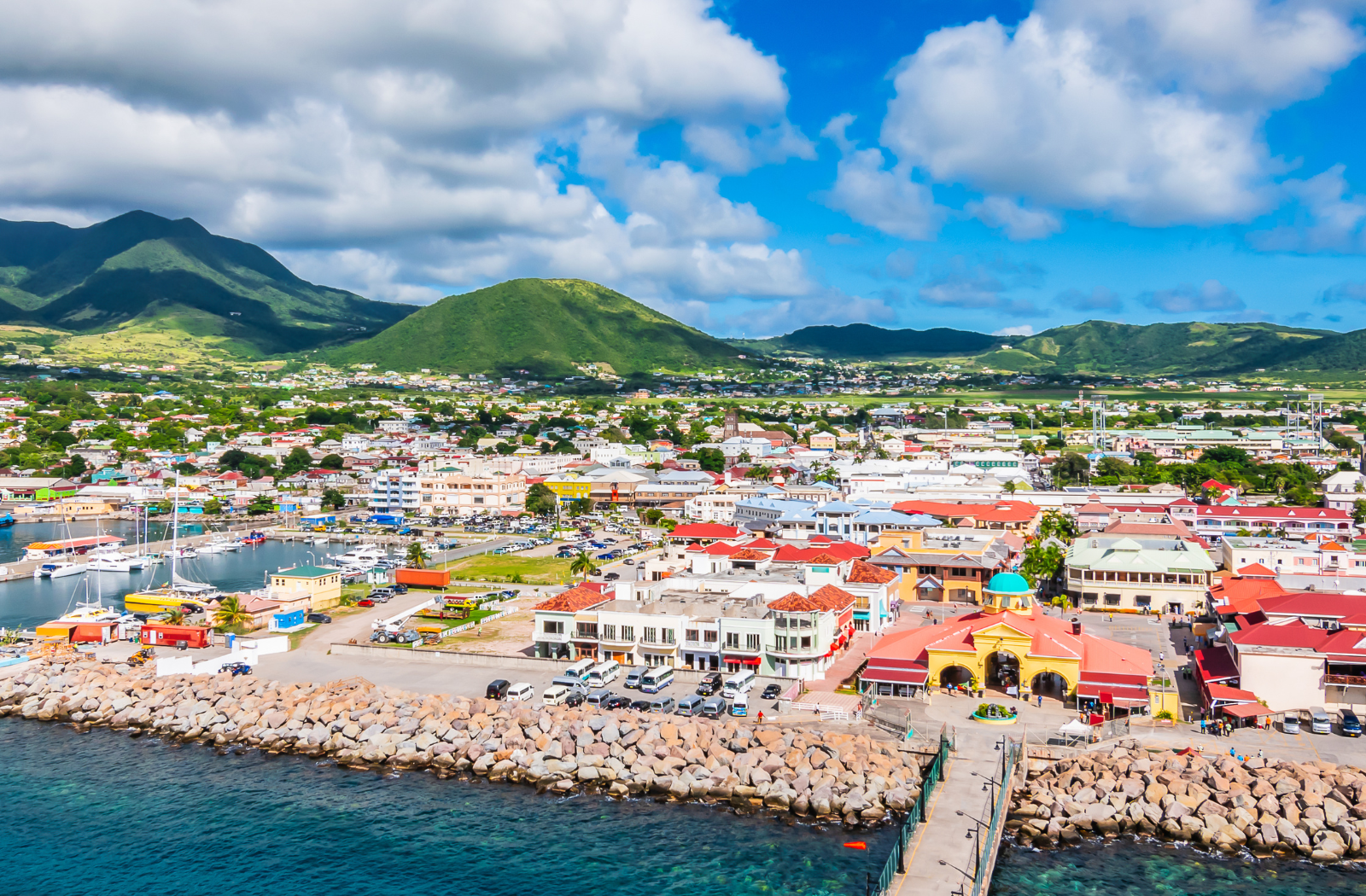 Birds-eye view of St Kitts and Nevis