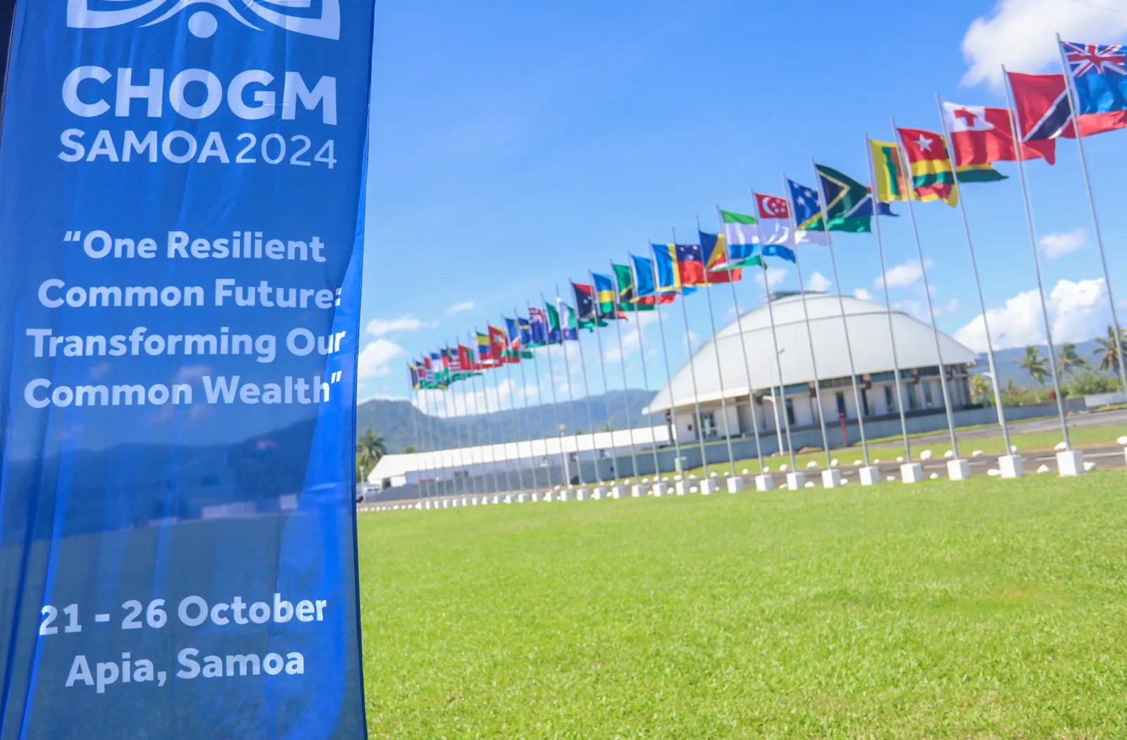 Flags outside CHOGM venue