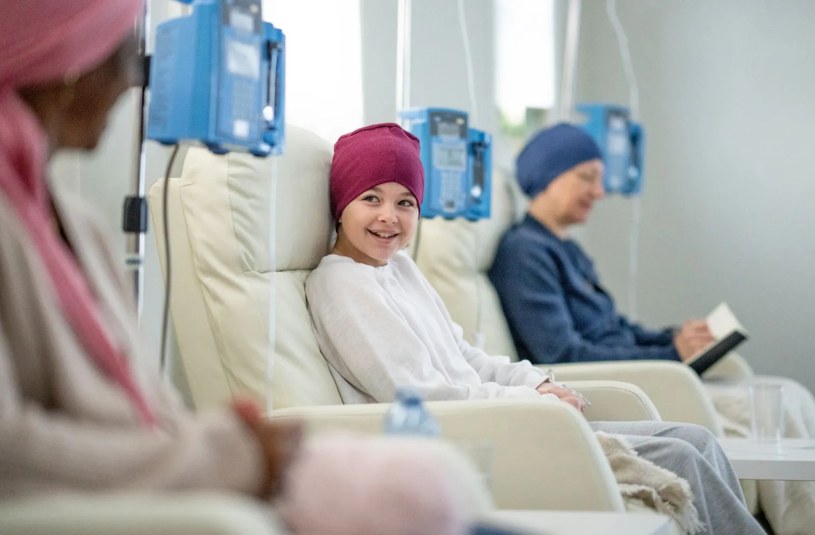 Child with cancer smiling