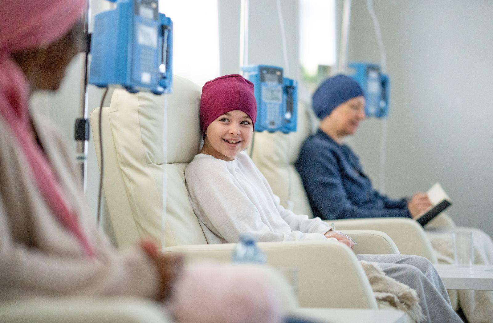 Child with cancer smiling