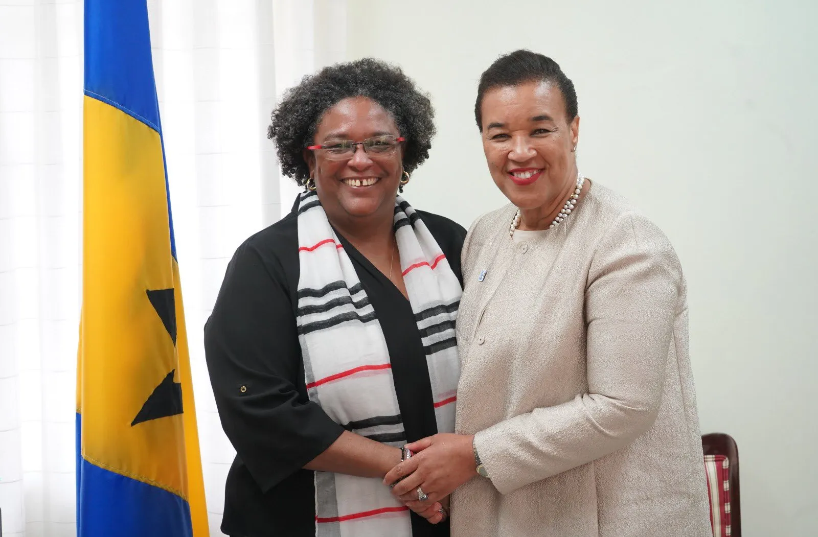 Commonwealth Secretary-General, the Rt Hon Patricia Scotland KC and Prime Minister Mia Mottley of Barbados