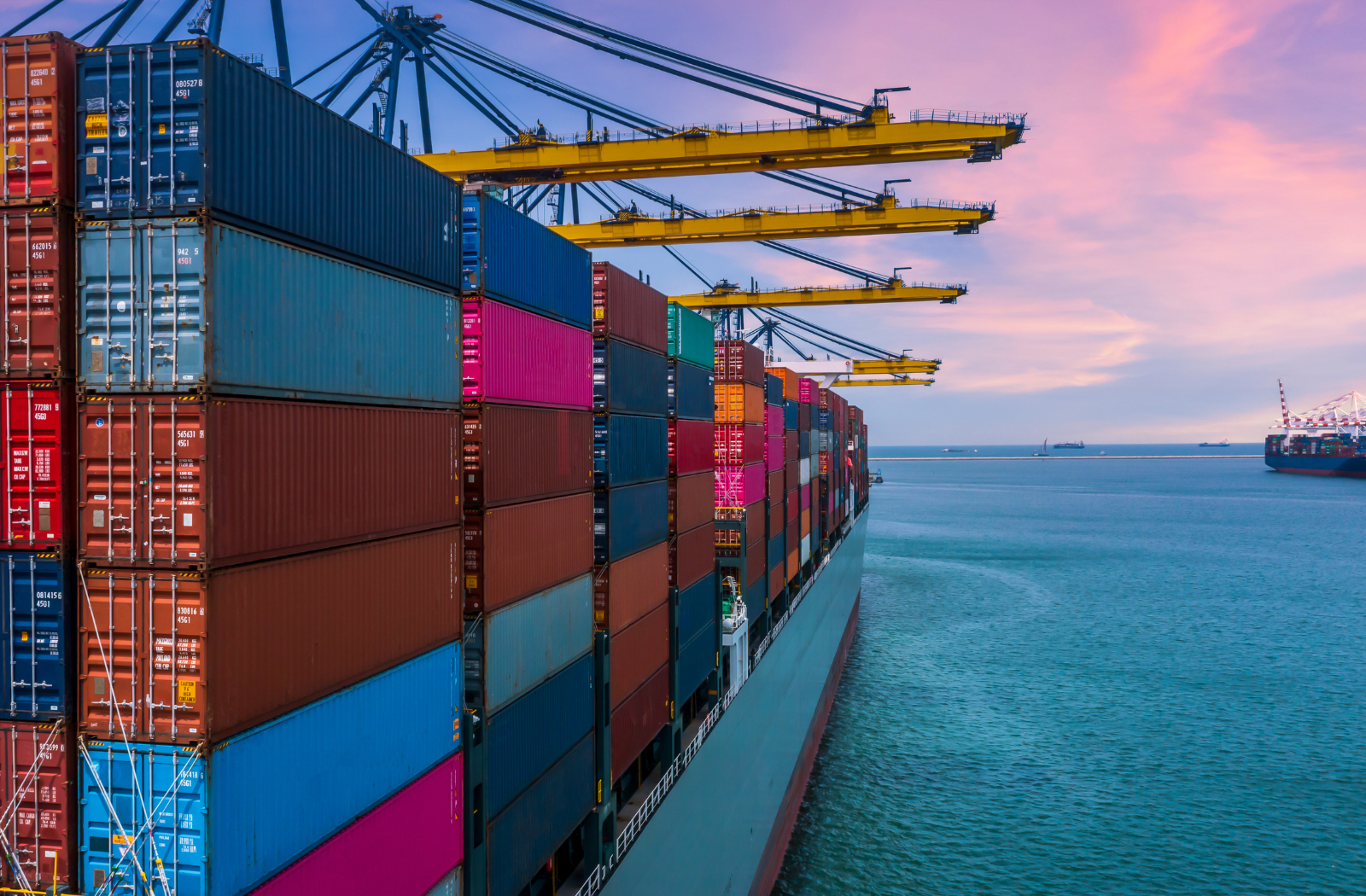 A container ship at sea