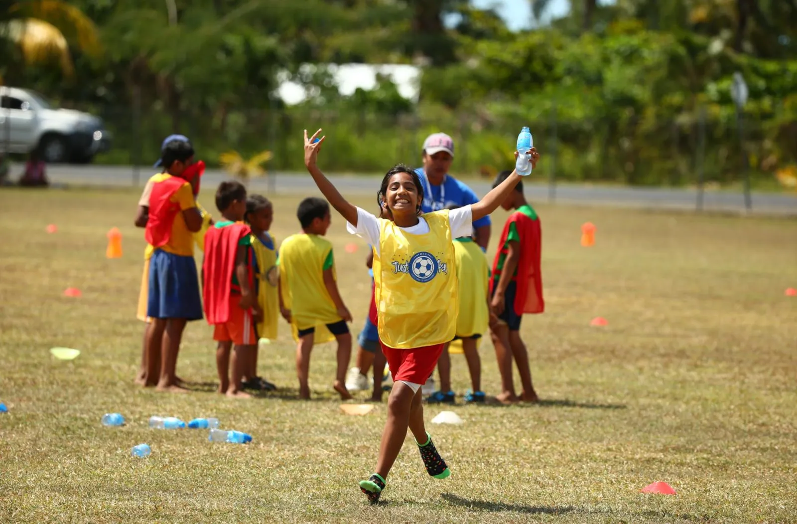young girl playing sports