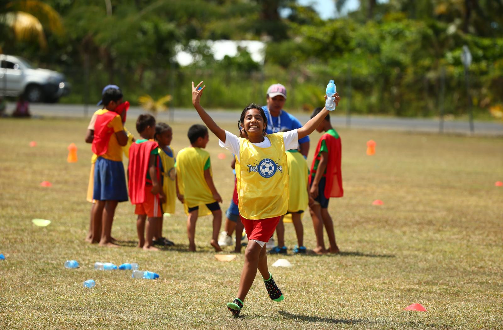 young girl playing sports