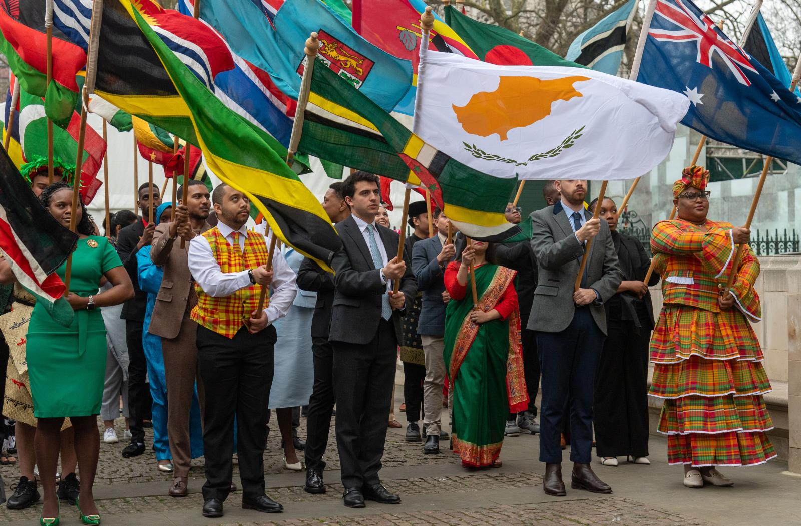 Flag bearers on Commonwealth Day 2025