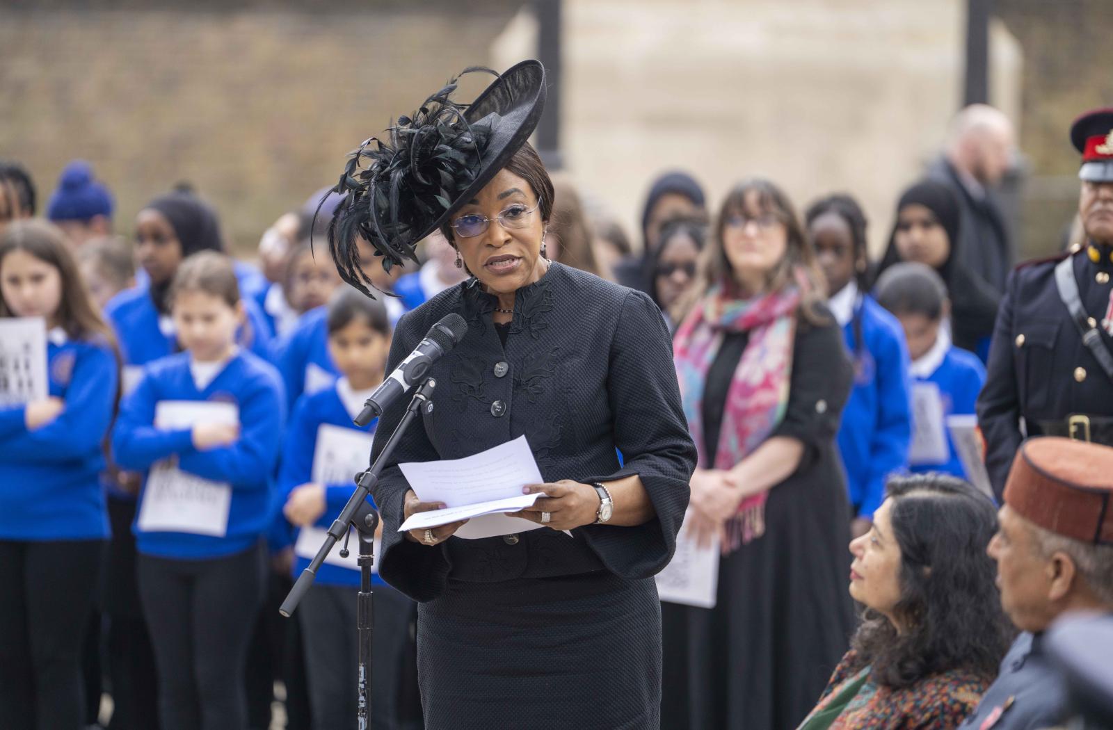 Shirley Botchwey at memorial gates