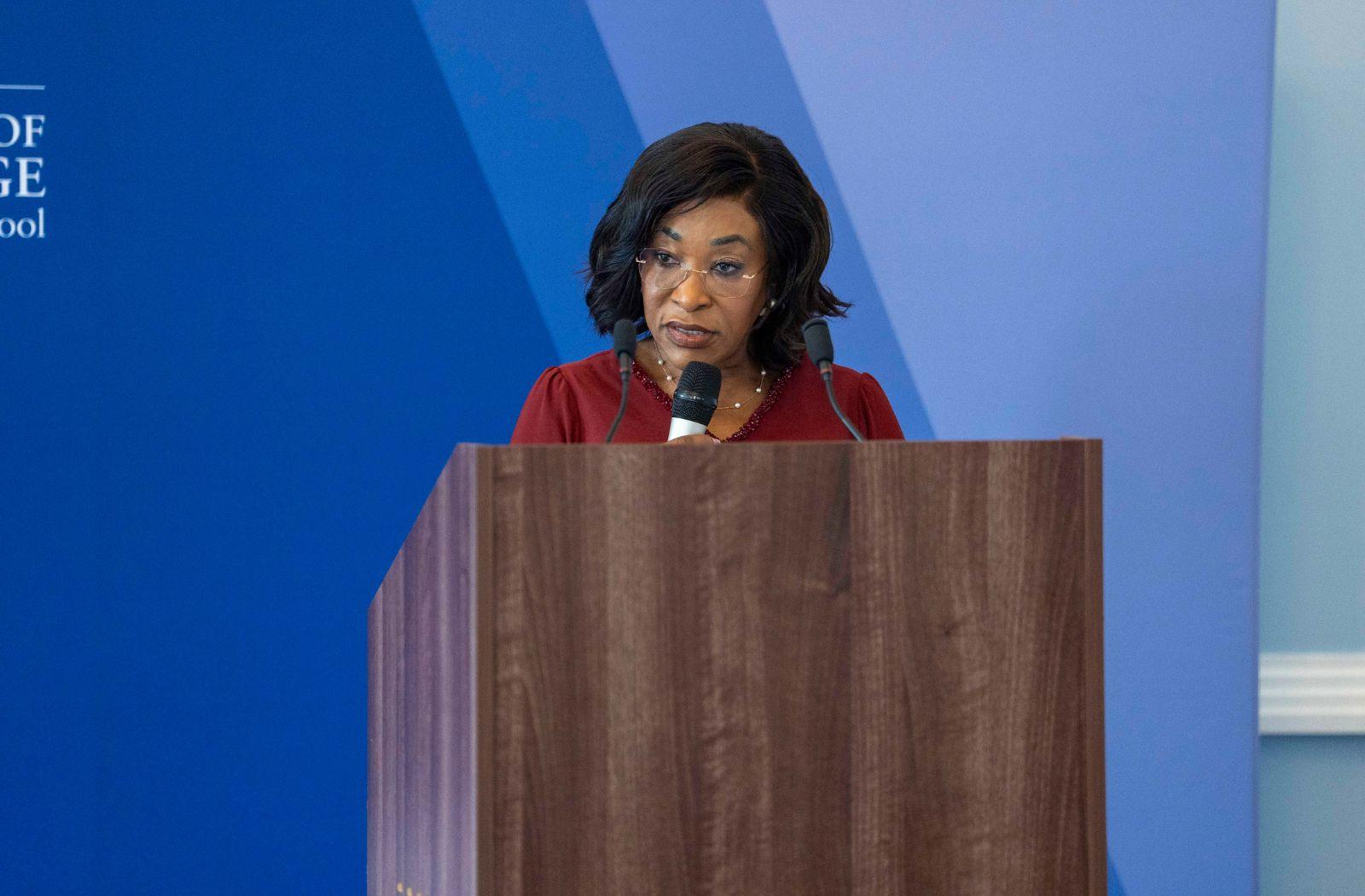 Commonwealth Secretary-General Shirley Botchwey speaking at the Commonwealth Investment Network Summit