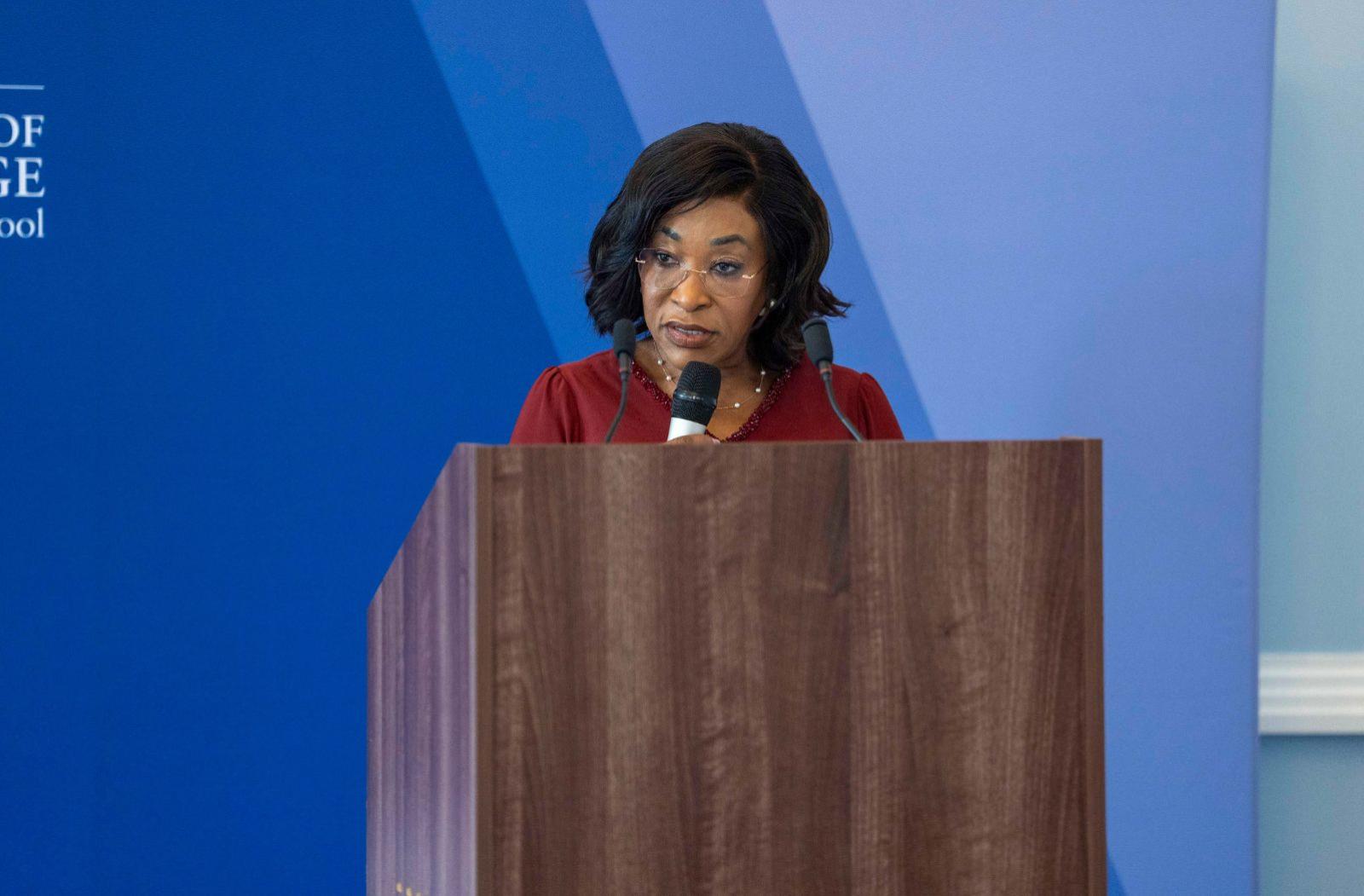 Commonwealth Secretary-General Shirley Botchwey speaking at the Commonwealth Investment Network Summit
