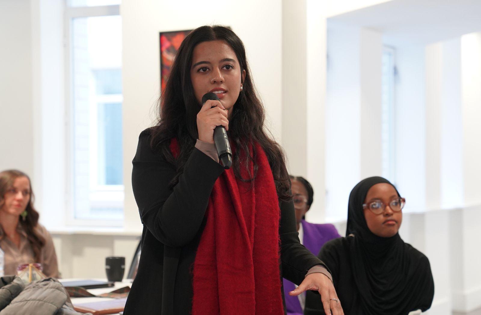 young woman speaking 