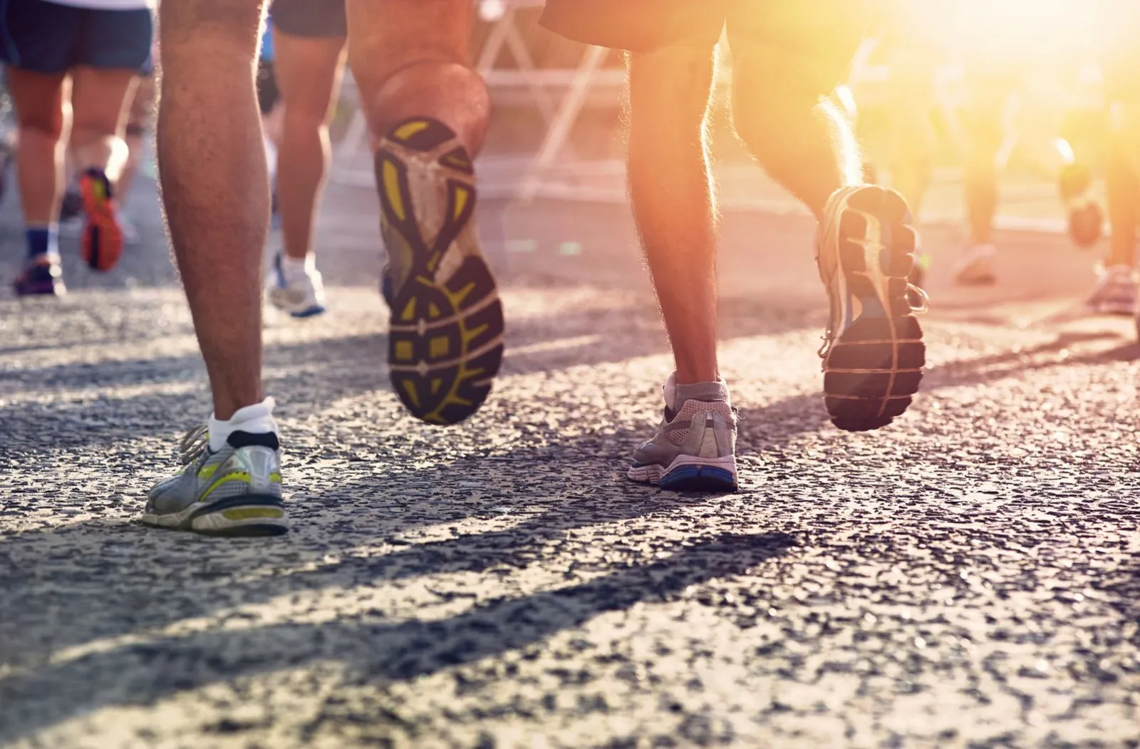 Feet of marathon runners
