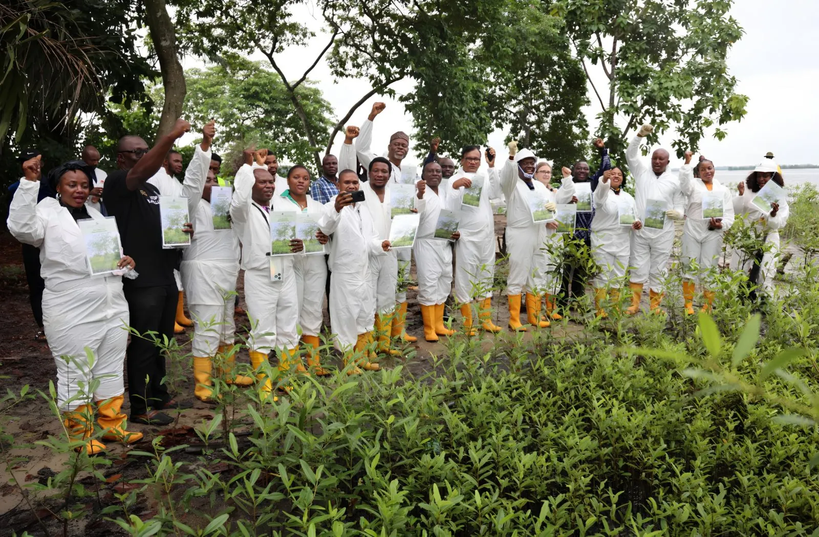 Hydrocarbon Pollution Remediation Project workers in Nigeria