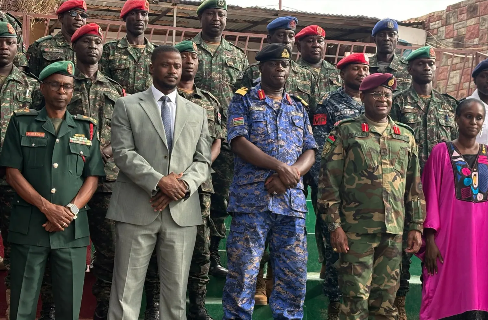 Group photo of members of The Gambia Armed Forces who participated in the training programme in Serekunda