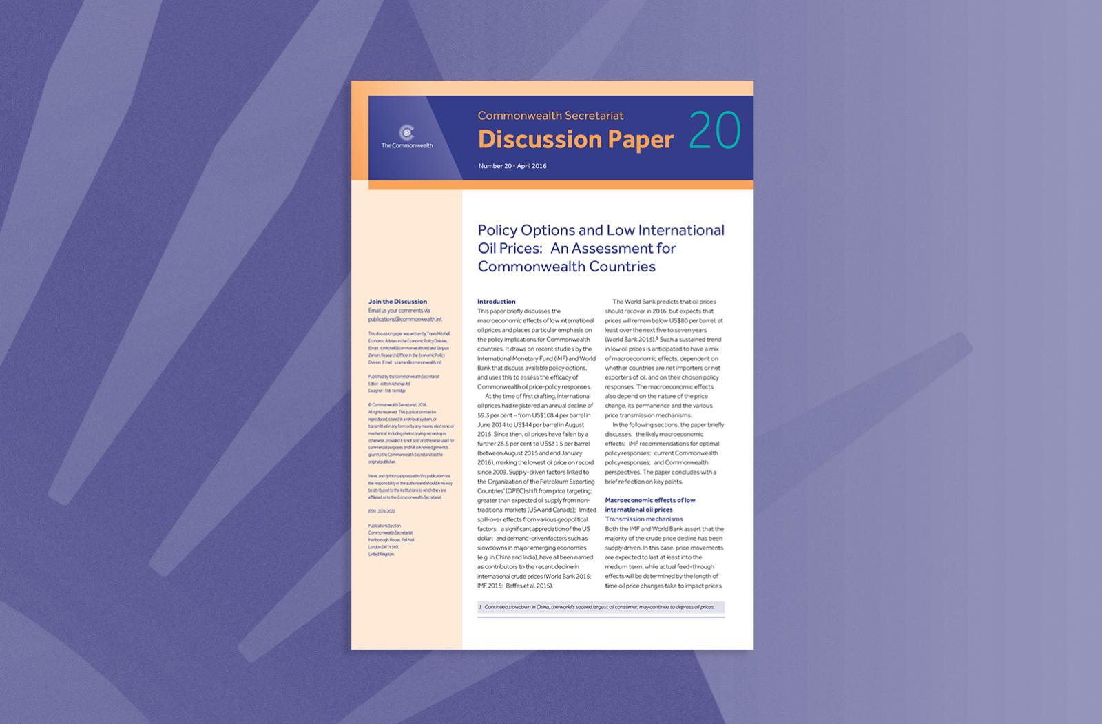 Policy Options and Low International Oil Prices